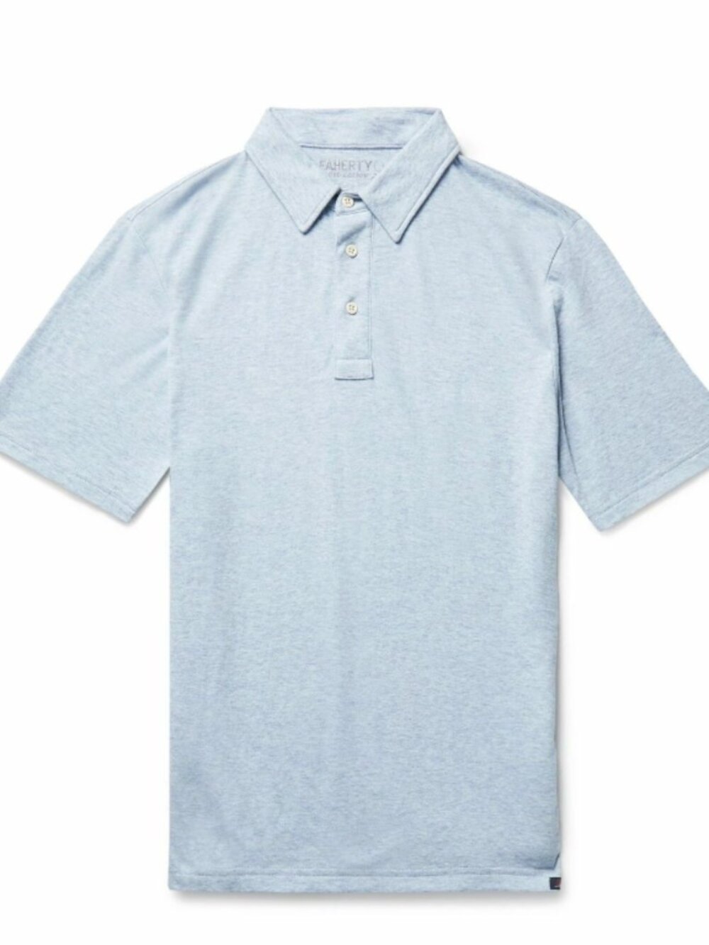 Faherty Cloud Cotton Polo in Light Blue